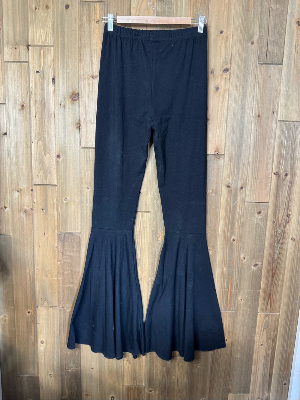Grace & Emma Black Flared Pants with Elastic Waistband